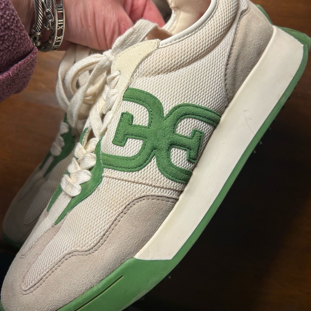 Sam Edelman Cream and Green Athletic Shoes size 10.5